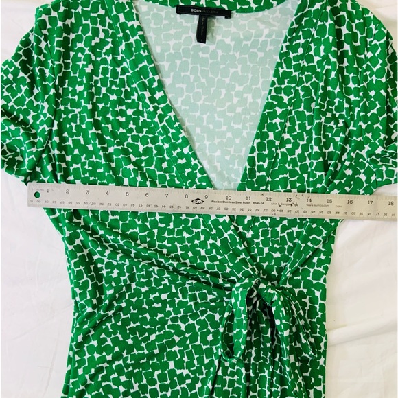 Mix Print Faux Wrap Dress - Picture 5 of 10